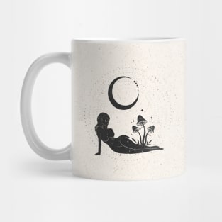 Mushroom Moon Woman Mug